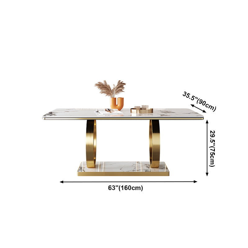 Base de caballete rectangular, muebles para el hogar, colección de comedor de acero inoxidable para comedor