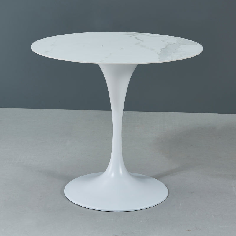 Moderne ronde eettafel van gesinterde stenen tafel met tulponderstel voor thuisgebruik
