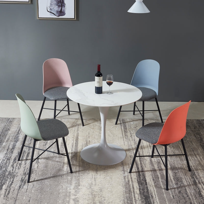 Moderne ronde eettafel van gesinterde stenen tafel met tulponderstel voor thuisgebruik