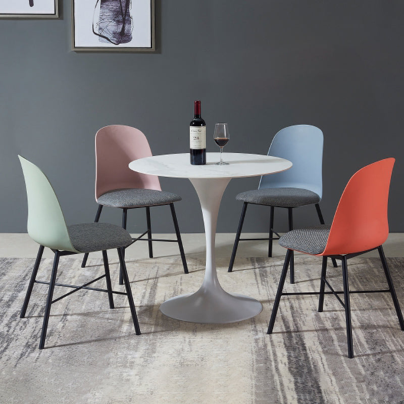 Moderne ronde eettafel van gesinterde stenen tafel met tulponderstel voor thuisgebruik