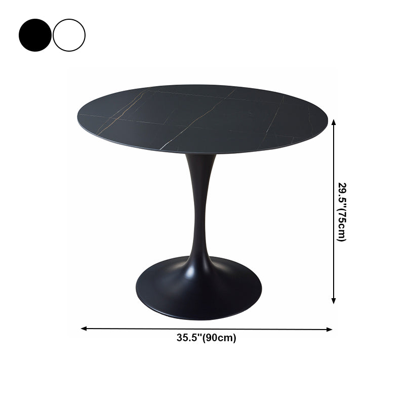 Moderne ronde eettafel van gesinterde stenen tafel met tulponderstel voor thuisgebruik