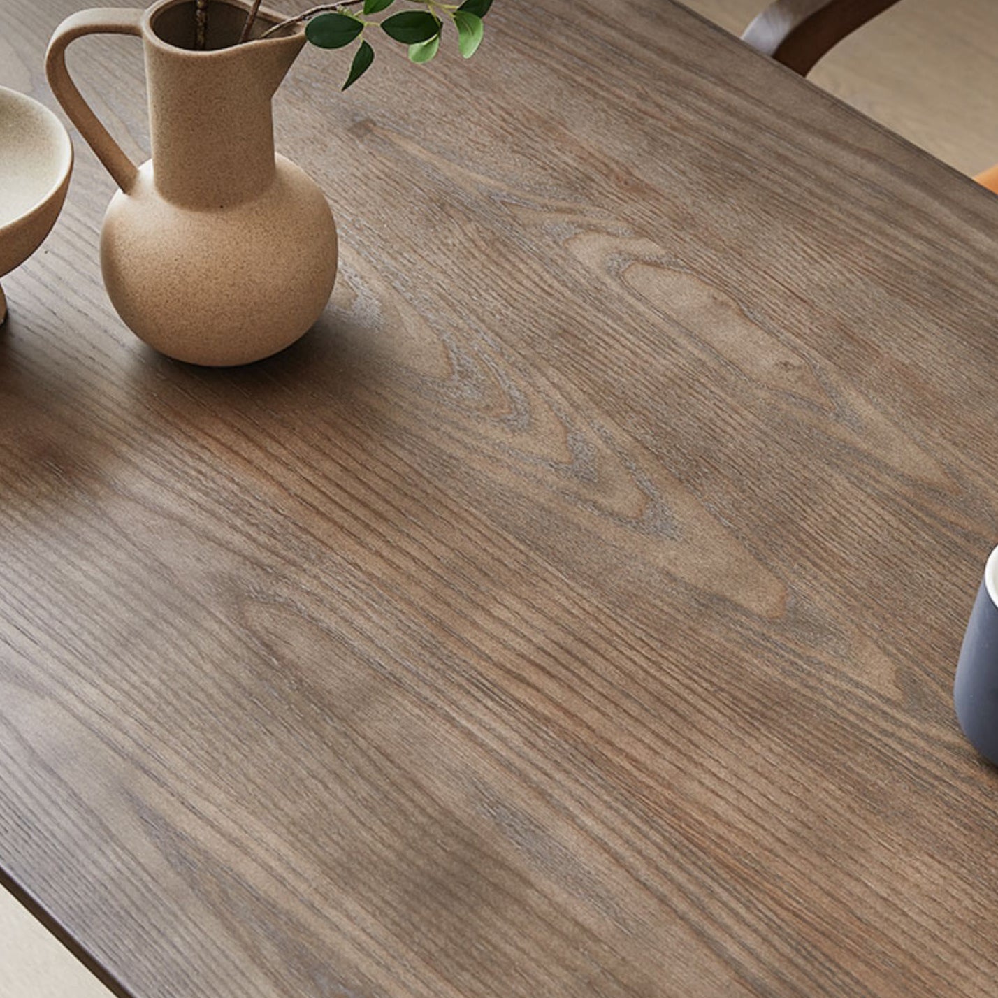 Mesa de comedor industrial con pedestal doble rectangular, mesa fija de color madera con madera maciza