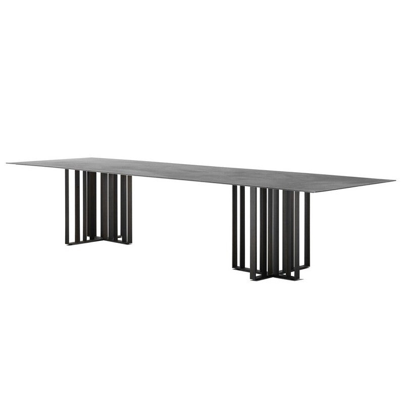 Metall Industrial Rechteck Esstisch Massiv Holz Tisch für Esszimmer