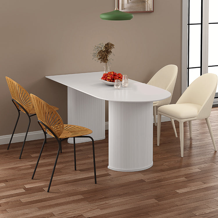 Solid Wood Modern Free Form Dining Table Sintered Stone Top Table for Dining Room