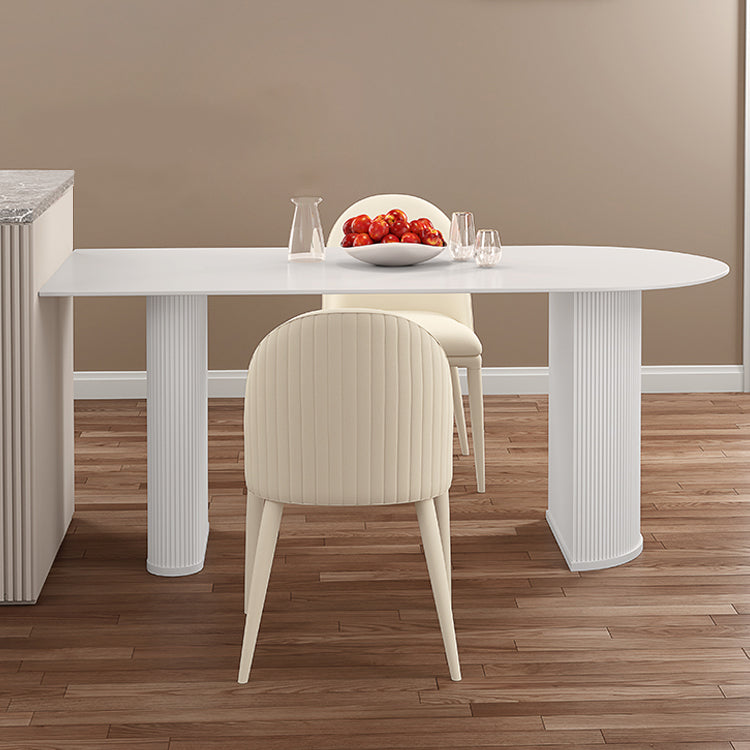Solid Wood Modern Free Form Dining Table Sintered Stone Top Table for Dining Room