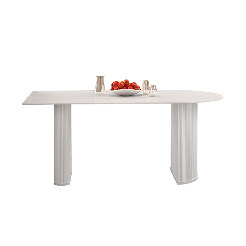Solid Wood Modern Free Form Dining Table Sintered Stone Top Table for Dining Room