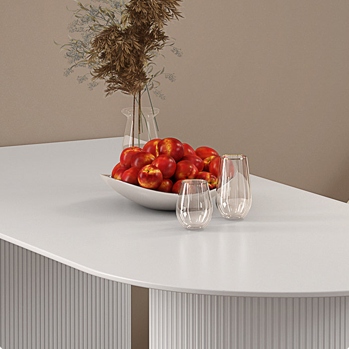 Solid Wood Modern Free Form Dining Table Sintered Stone Top Table for Dining Room