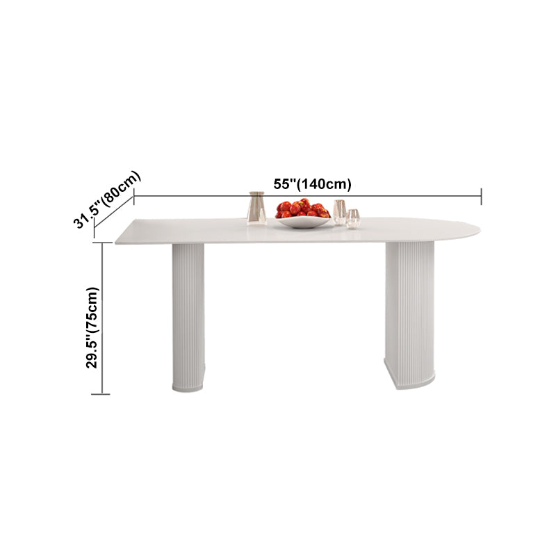 Solid Wood Modern Free Form Dining Table Sintered Stone Top Table for Dining Room
