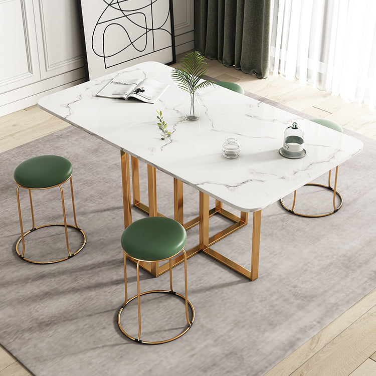 Rectángulo de mesa de comedor de piedra de estilo contemporáneo para el comedor en casa