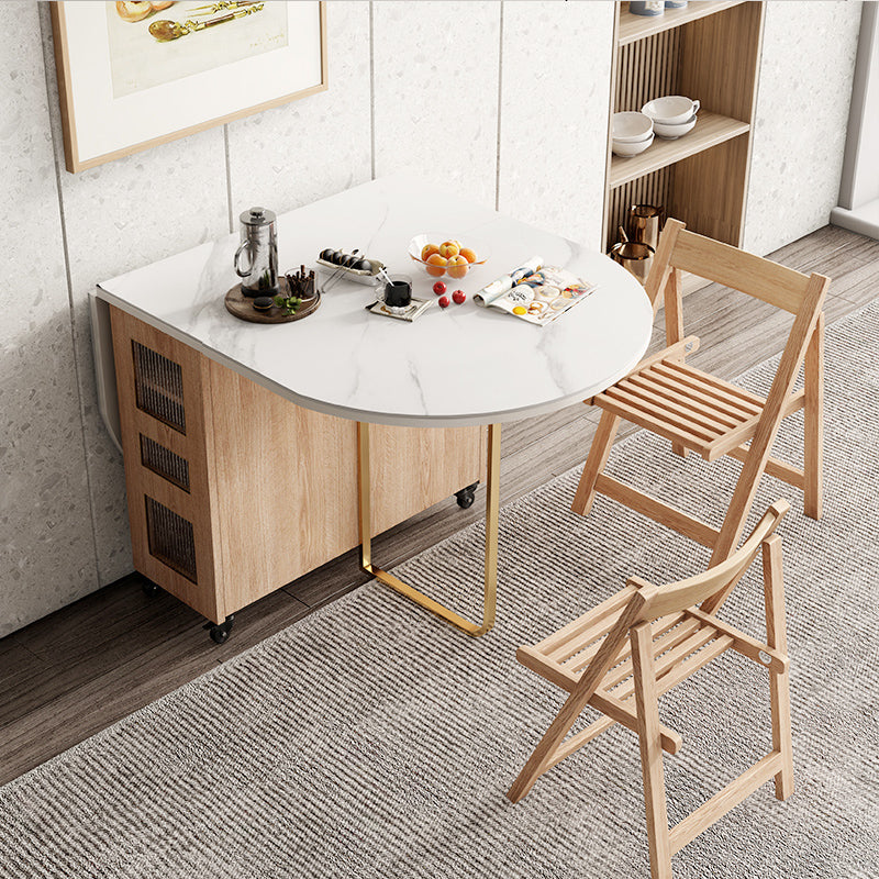 59"L Minimalist White Kitchen Dining Table Oval Shape Dining Table with Pedestal Base