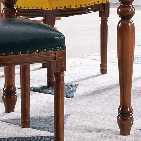 Mesa de comedor rectangular de mediados de siglo, mesa de comedor de madera maciza de caucho con 4 pies