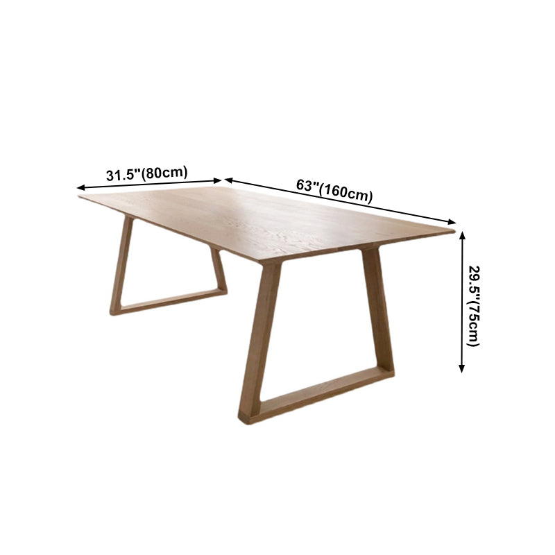 Solid Wood Industrial Rectangle Table Wood Top Indoor Table with Sled Base