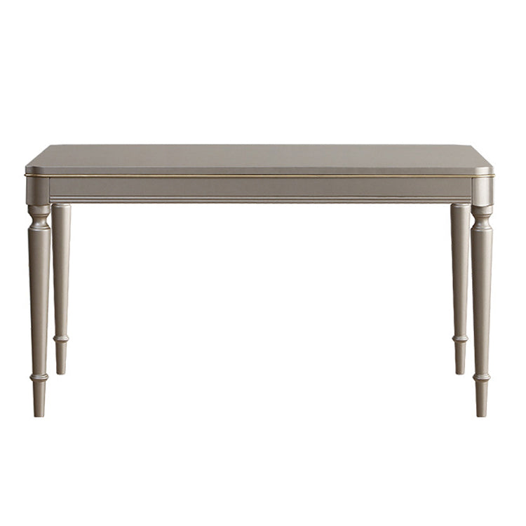 Mesa de comedor vintage rectangular, mesa fija en tono champán para uso doméstico