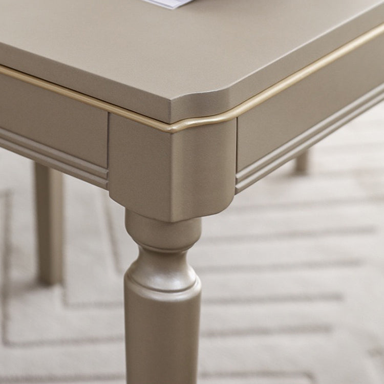 Mesa de comedor vintage rectangular, mesa fija en tono champán para uso doméstico