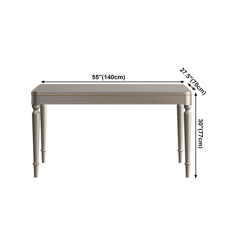 Mesa de comedor vintage rectangular, mesa fija en tono champán para uso doméstico