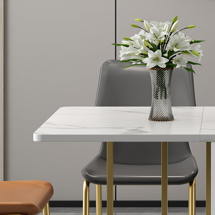 51.2''l Mesa de comedor de piedra sinterizada contemporánea Plegable mesa de comedor blanco para la cocina