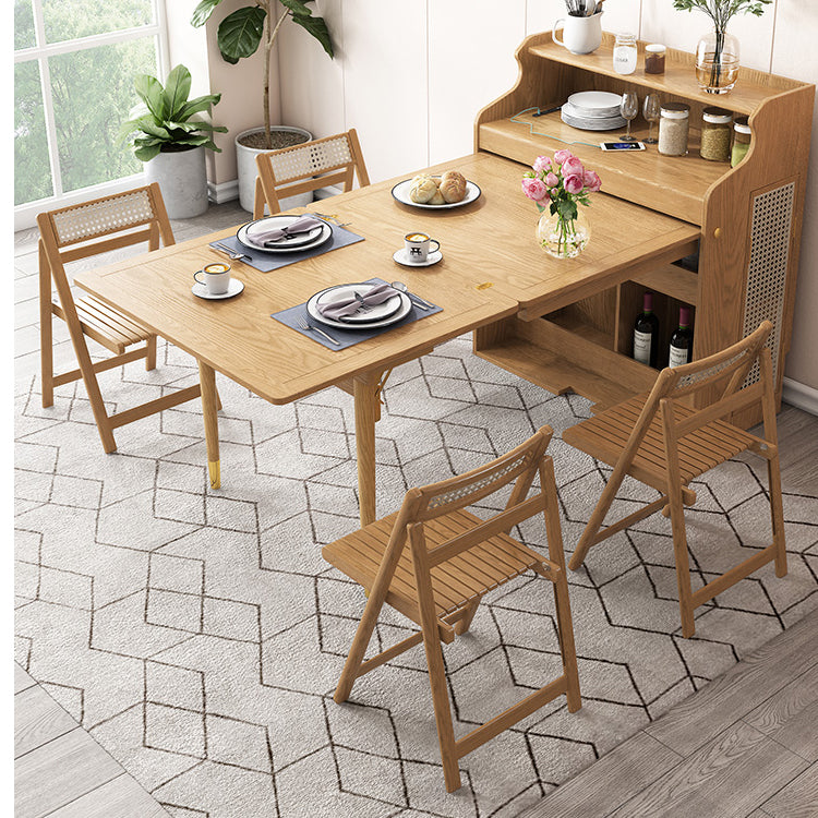 55.1-inch Rectangle Wood Color Dining Table Solid Wood Table Mid-Century Modern for Home