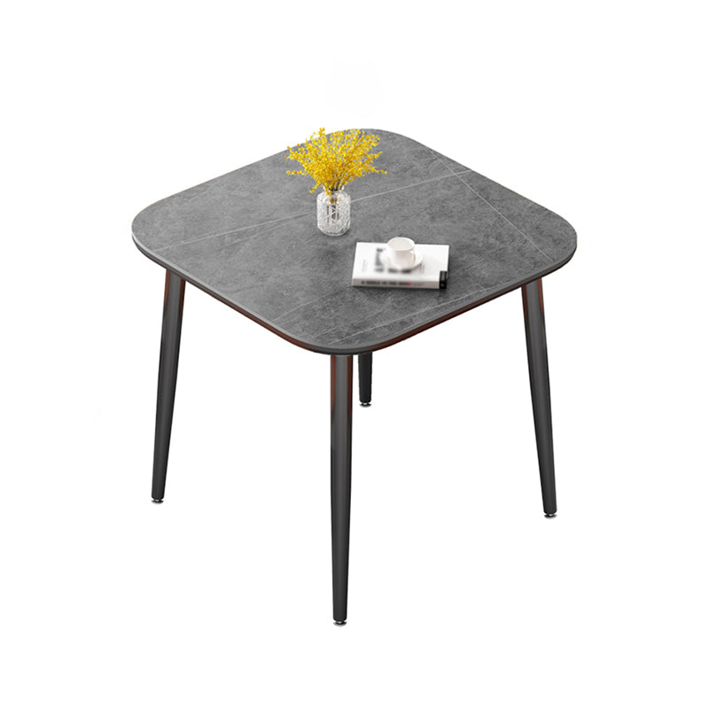 Mesa de comedor de estilo moderno Mesa de comedor de piedra sinterizada con marco negro