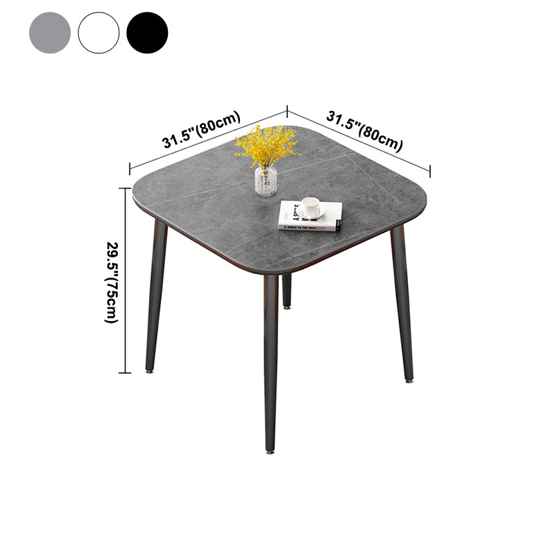 Mesa de comedor de estilo moderno Mesa de comedor de piedra sinterizada con marco negro