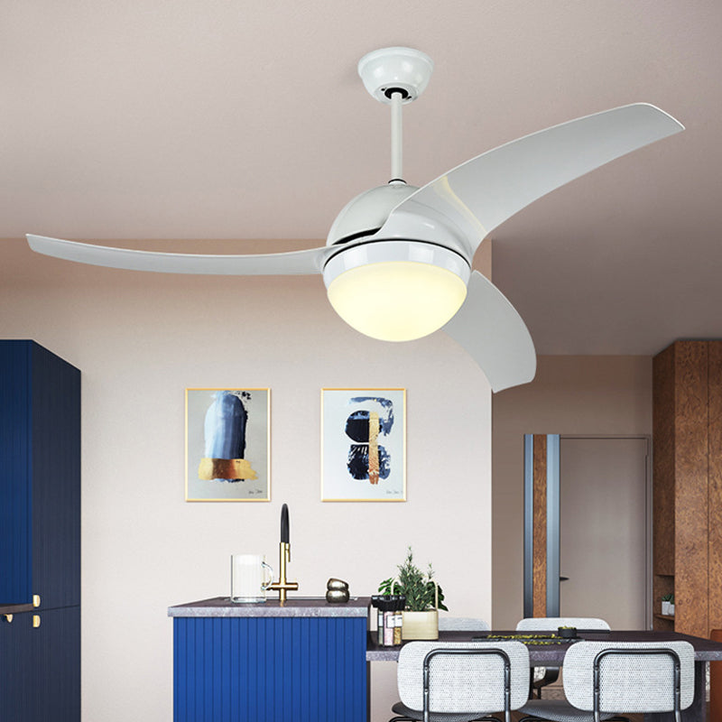 Ronde keuken plafondventilator verlichting acryl led witte semi -spoelmontage lamp met 3 messen, 52 "w