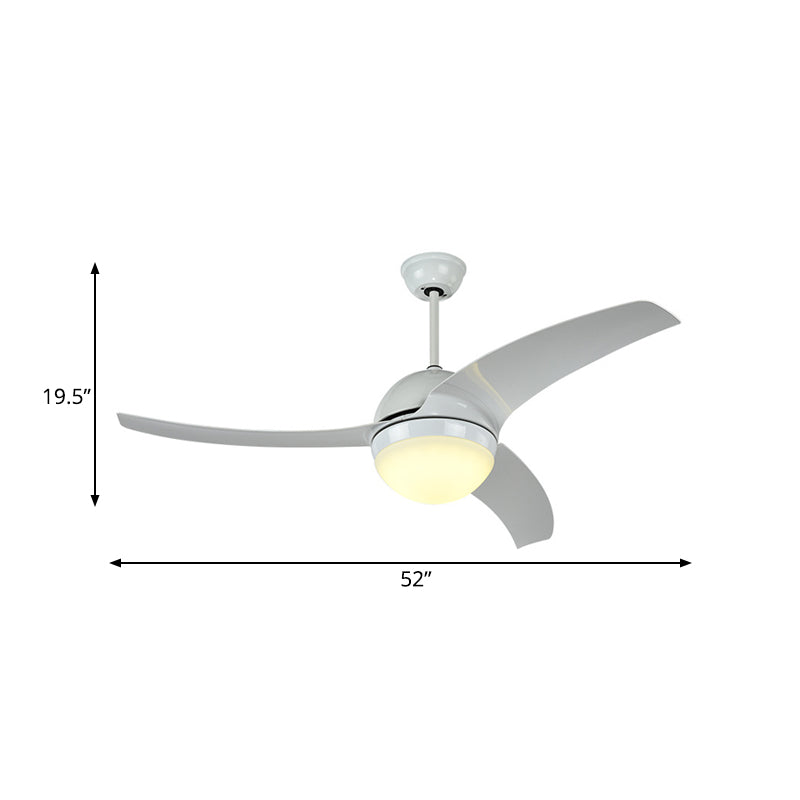 Ronde keuken plafondventilator verlichting acryl led witte semi -spoelmontage lamp met 3 messen, 52 "w
