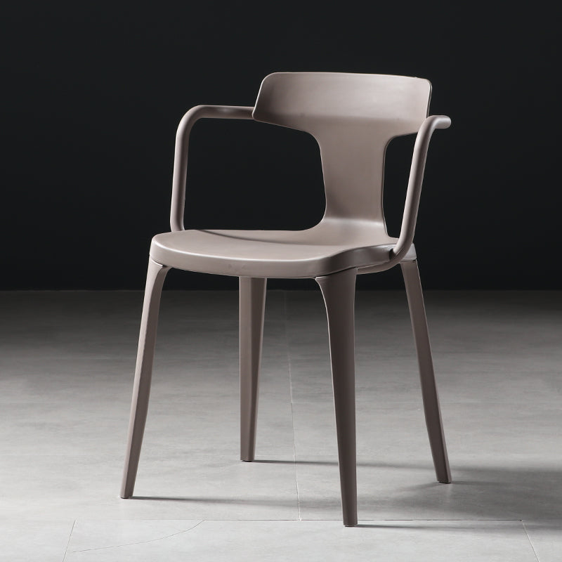 Chaises de salle à manger en plastique de style contemporain, chaises latérales à bras pour cuisine