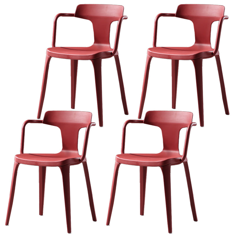 Chaises de salle à manger en plastique de style contemporain, chaises latérales à bras pour cuisine