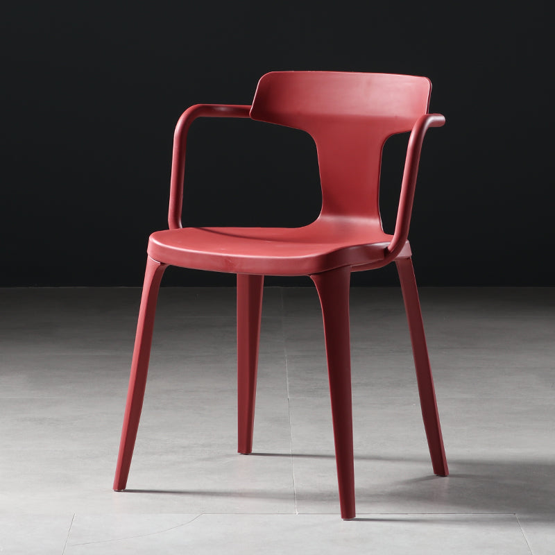 Chaises de salle à manger en plastique de style contemporain, chaises latérales à bras pour cuisine