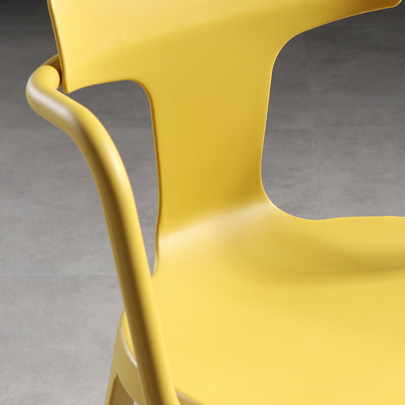 Chaises de salle à manger en plastique de style contemporain, chaises latérales à bras pour cuisine