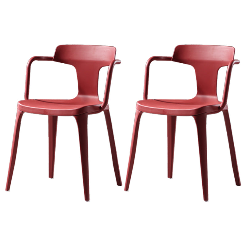 Chaises de salle à manger en plastique de style contemporain, chaises latérales à bras pour cuisine