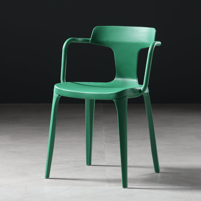 Chaises de salle à manger en plastique de style contemporain, chaises latérales à bras pour cuisine