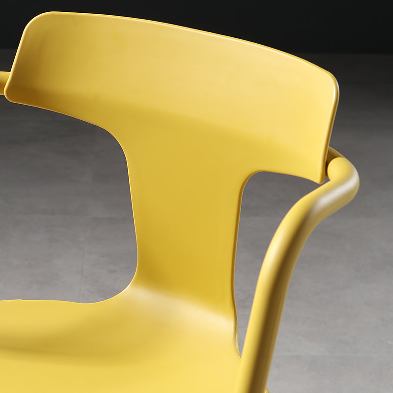 Chaises de salle à manger en plastique de style contemporain, chaises latérales à bras pour cuisine
