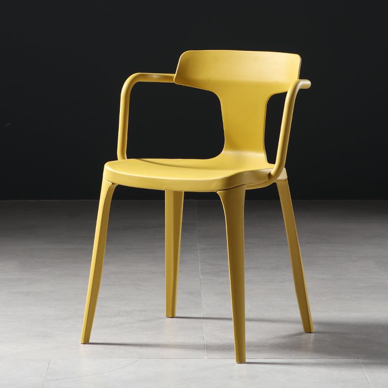 Chaises de salle à manger en plastique de style contemporain, chaises latérales à bras pour cuisine