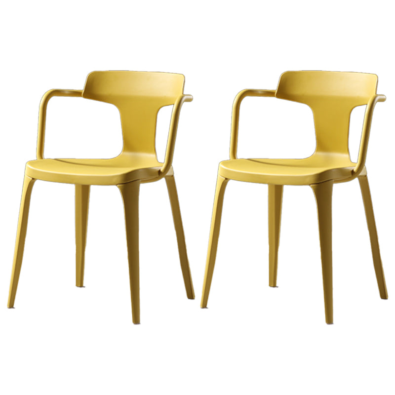 Chaises de salle à manger en plastique de style contemporain, chaises latérales à bras pour cuisine