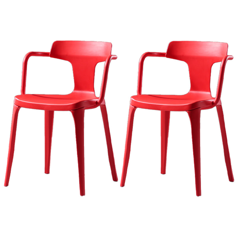Chaises de salle à manger en plastique de style contemporain, chaises latérales à bras pour cuisine
