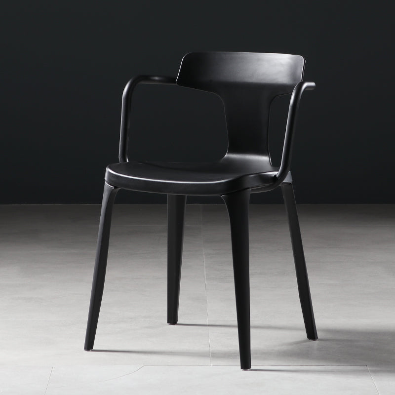 Chaises de salle à manger en plastique de style contemporain, chaises latérales à bras pour cuisine