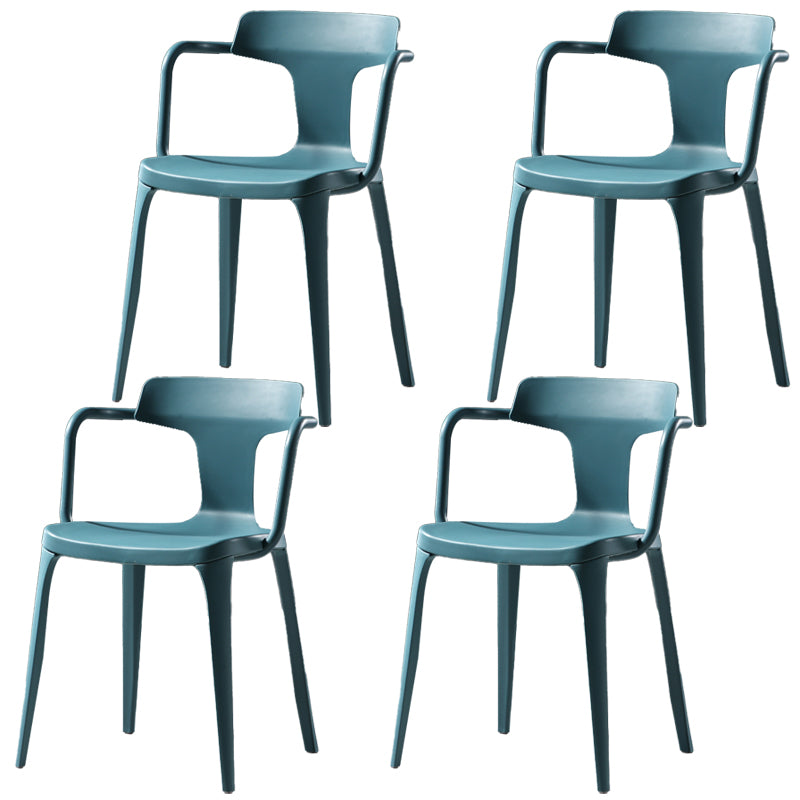 Chaises de salle à manger en plastique de style contemporain, chaises latérales à bras pour cuisine