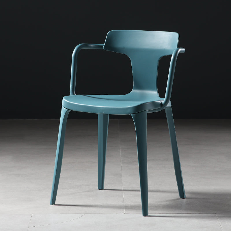 Chaises de salle à manger en plastique de style contemporain, chaises latérales à bras pour cuisine