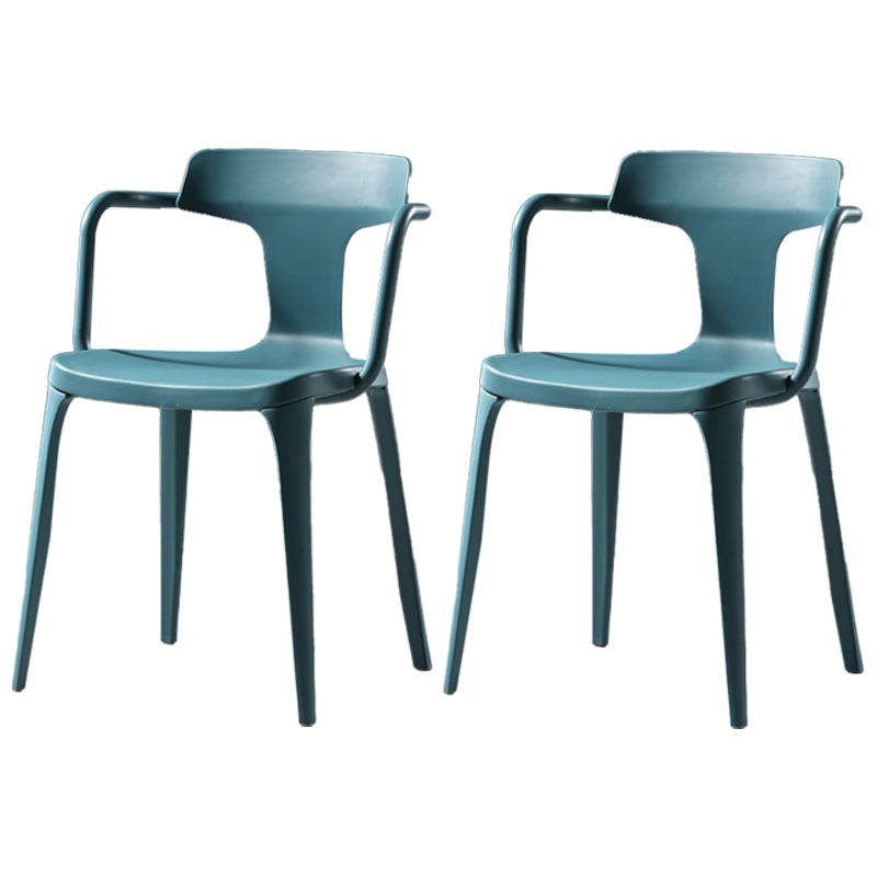 Chaises de salle à manger en plastique de style contemporain, chaises latérales à bras pour cuisine