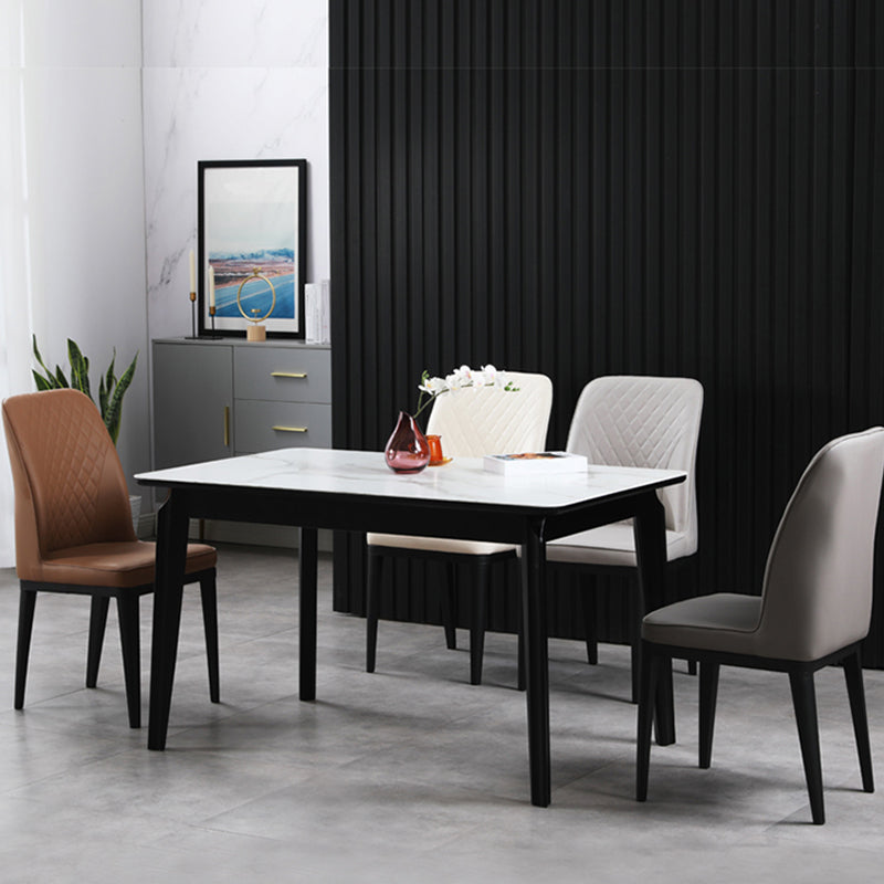 Silla lateral interior escandinava Silla de comedor con respaldo sólido tapizada de metal