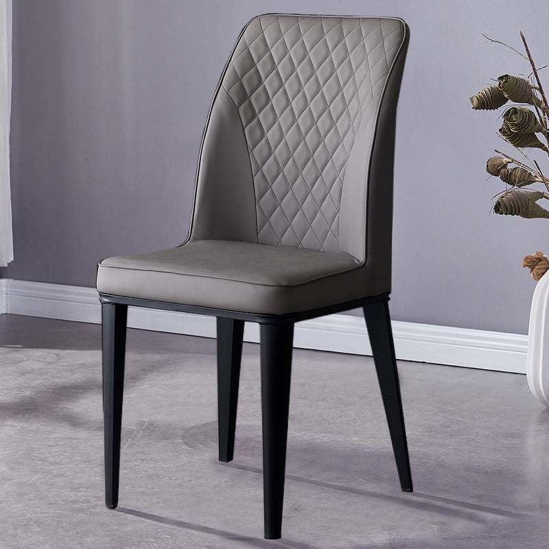 Chaise d'appoint d'intérieur scandinave, chaise de salle à manger à dossier solide rembourrée en métal