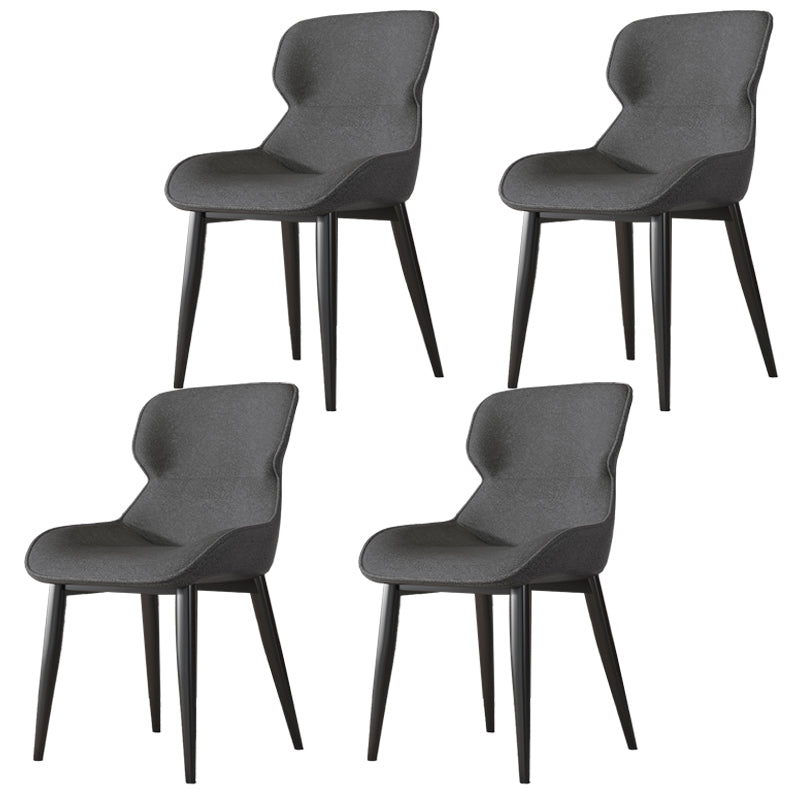 Silla tapizada con respaldo interior contemporáneo del comedor del metal del sillón