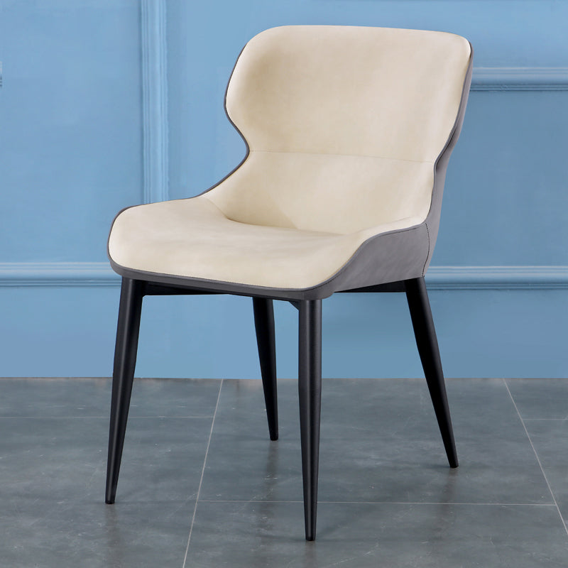 Chaise de salle à manger en métal tapissée par Wingback de fauteuil d'intérieur contemporain