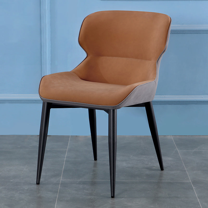 Chaise de salle à manger en métal tapissée par Wingback de fauteuil d'intérieur contemporain