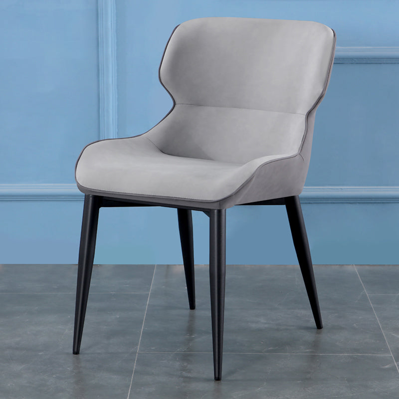 Silla tapizada con respaldo interior contemporáneo del comedor del metal del sillón