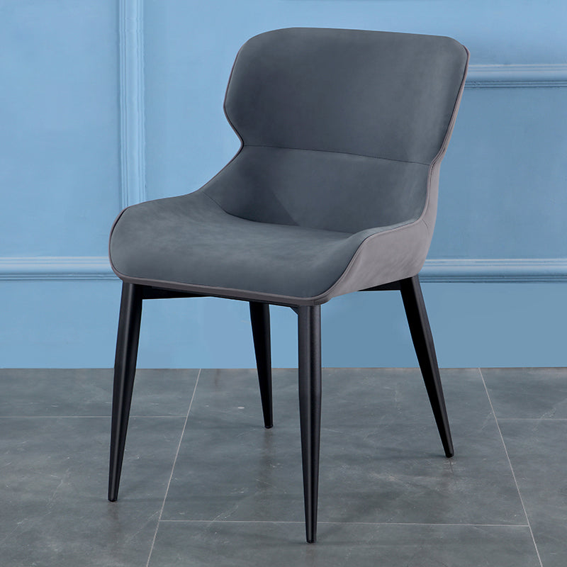 Chaise de salle à manger en métal tapissée par Wingback de fauteuil d'intérieur contemporain
