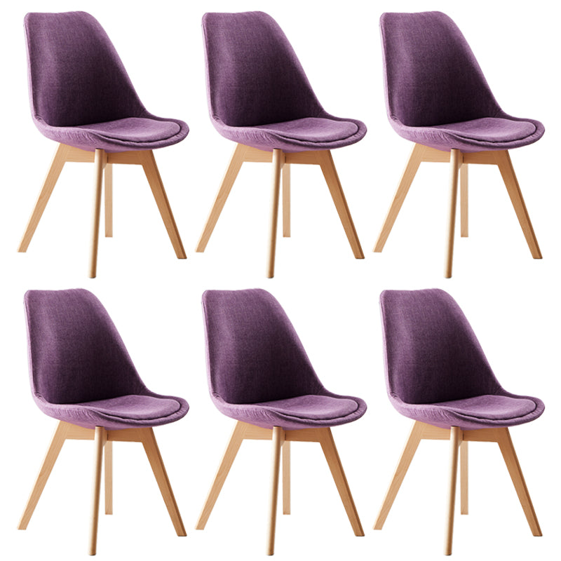 Chaise latéral intérieure scandinave solide chaise de salle à manger rembourrée avec des pattes en bois