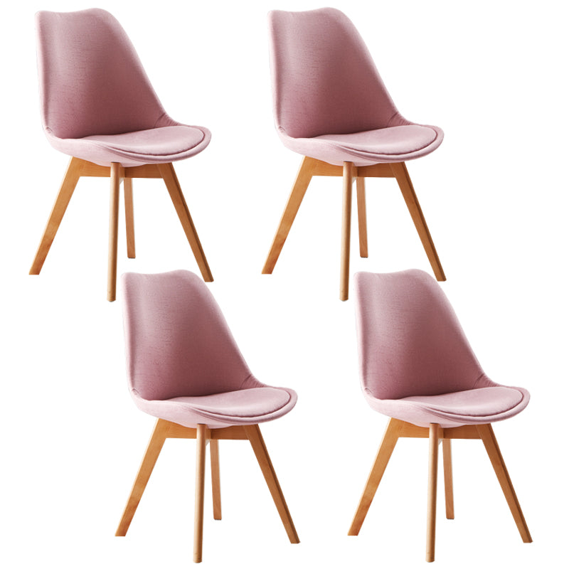 Chaise latéral intérieure scandinave solide chaise de salle à manger rembourrée avec des pattes en bois