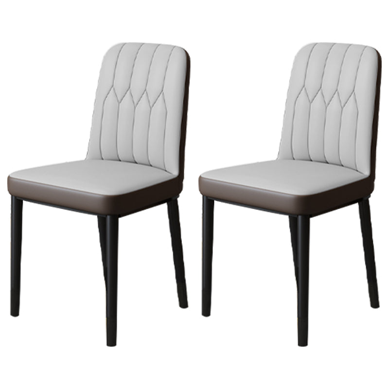 Chaise d'appoint d'intérieur scandinave, chaise de salle à manger rembourrée en métal avec dossier Parsons