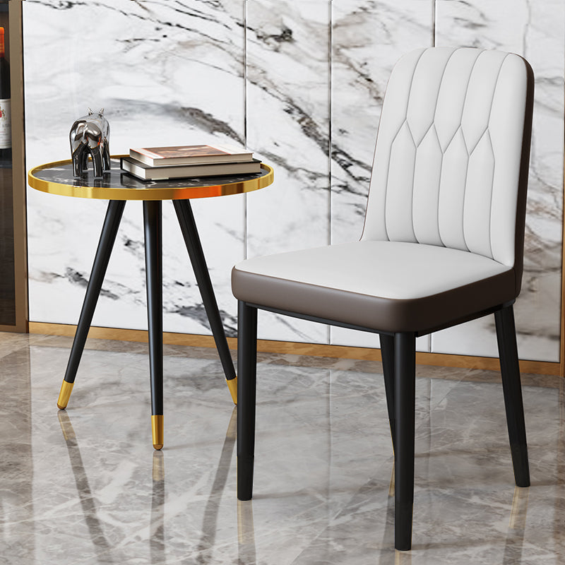 Chaise d'appoint d'intérieur scandinave, chaise de salle à manger rembourrée en métal avec dossier Parsons